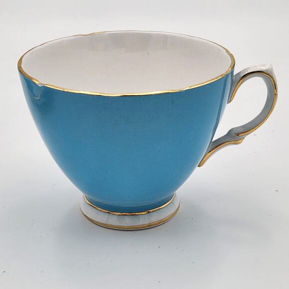 1960s Colclough Ballet Harlequin Blue Bone China Teacup Saucer Set Ridgway - Picture 8 of 16